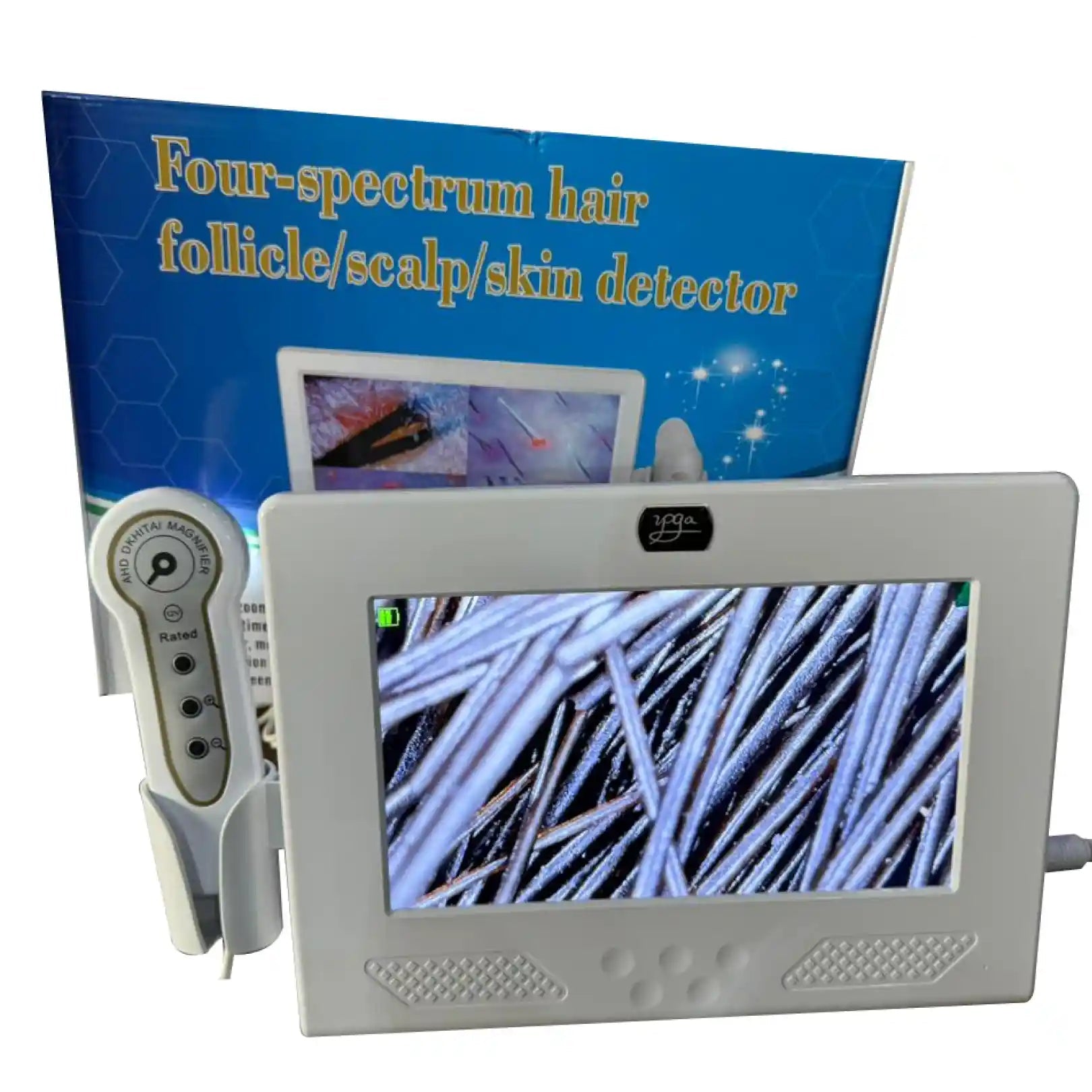 Four-Spectrum Hair Follicle, Scalp & Skin Detector | 200x Skin Analyzer