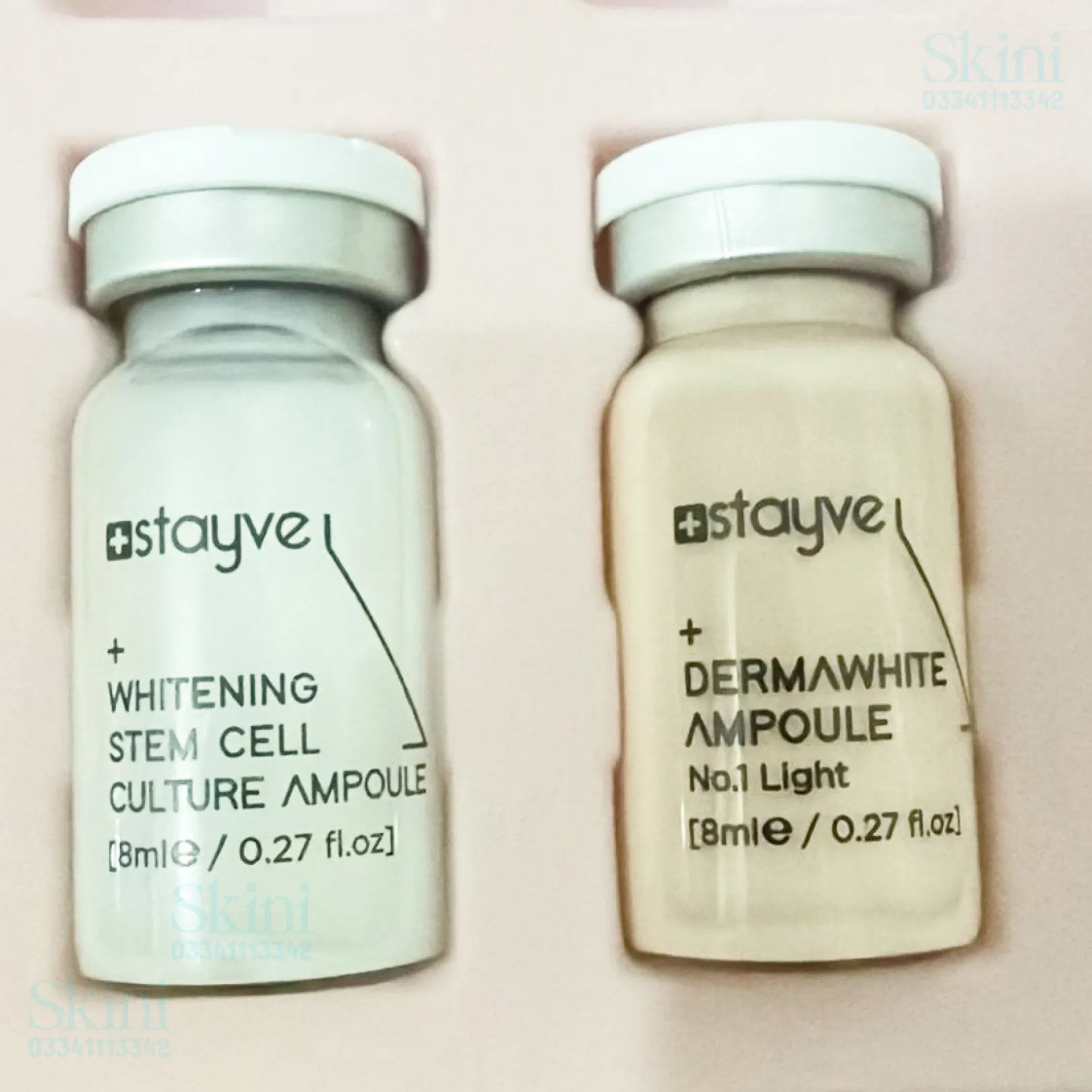 Stayve Whitening Stem Cell & Derma white Ampoule Combo (Made in Korea)